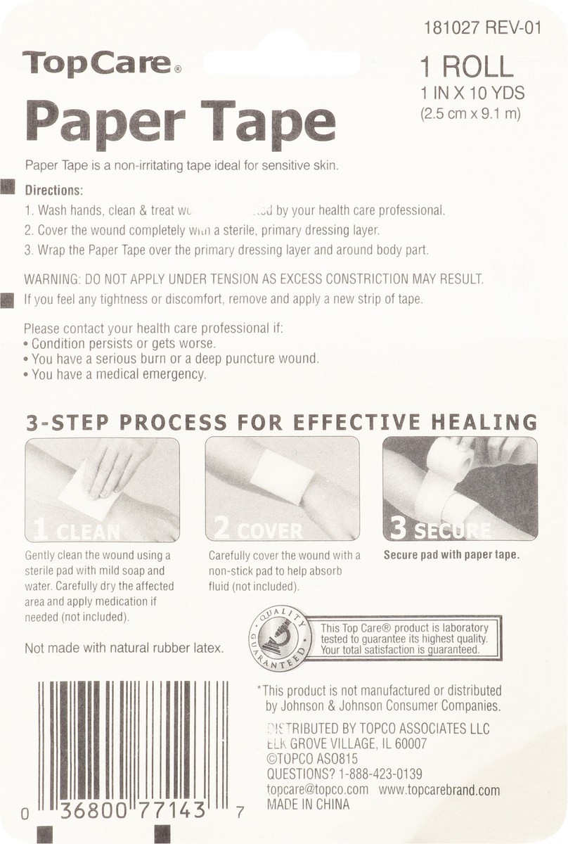 slide 4 of 9, TopCare Paper Tape 1 ea, 1 ct