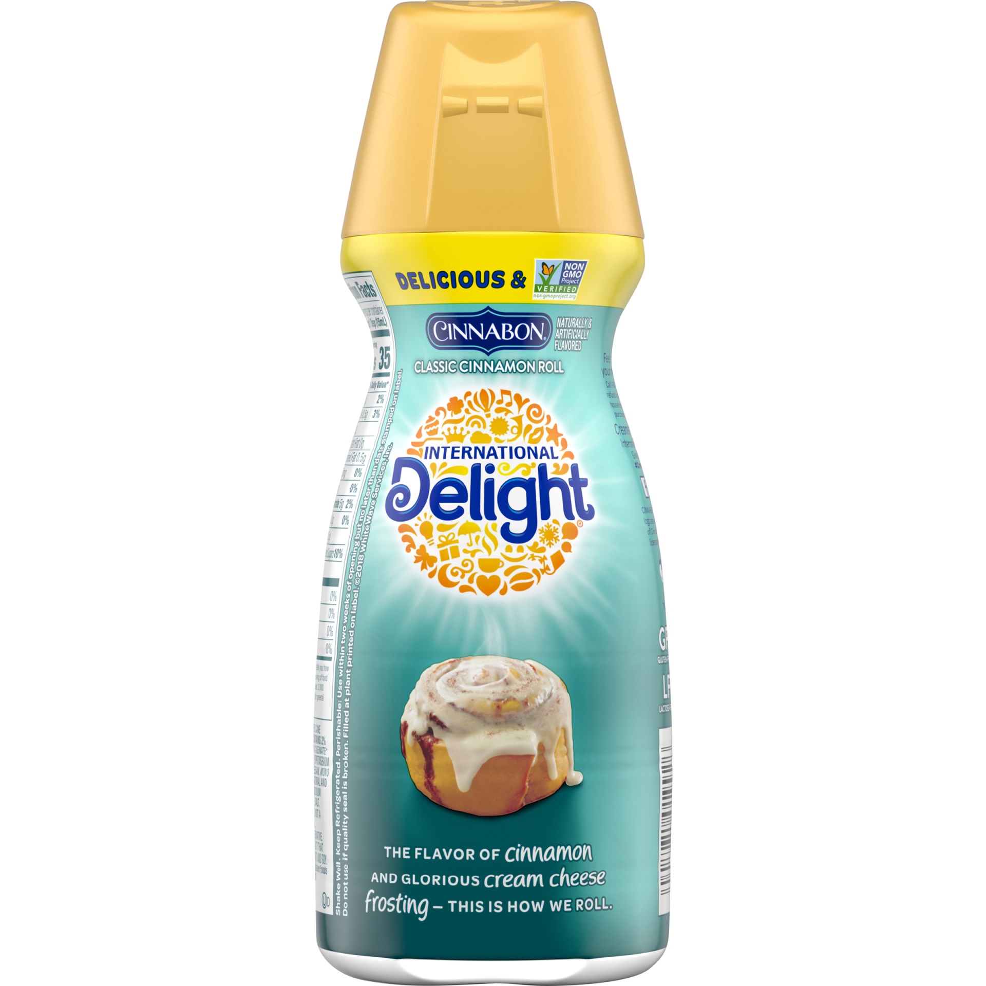 slide 8 of 8, International Delight Cinnabon Classic Cinnamon Roll Gourmet Coffee Creamer, 16 fl oz