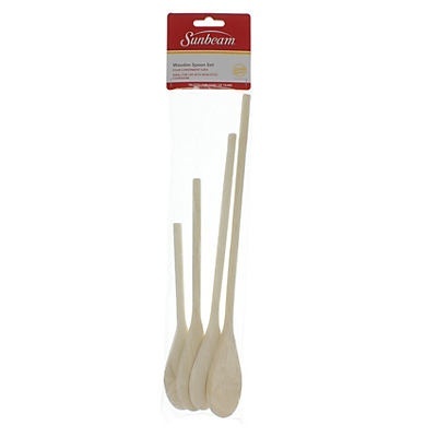 slide 1 of 1, Sunbeam Wooden Spoon Set, 4 ct