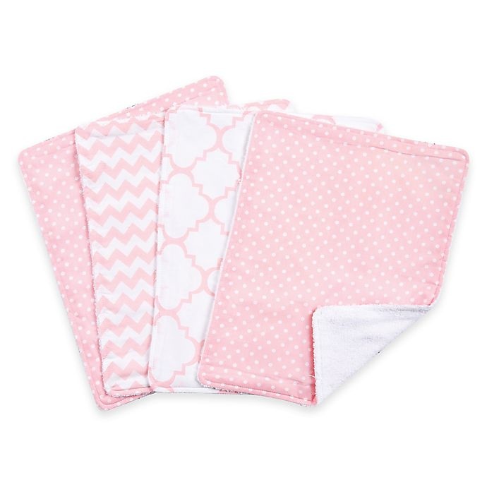 slide 1 of 2, Trend Lab Pink Sky Burp Cloth Set, 4 ct