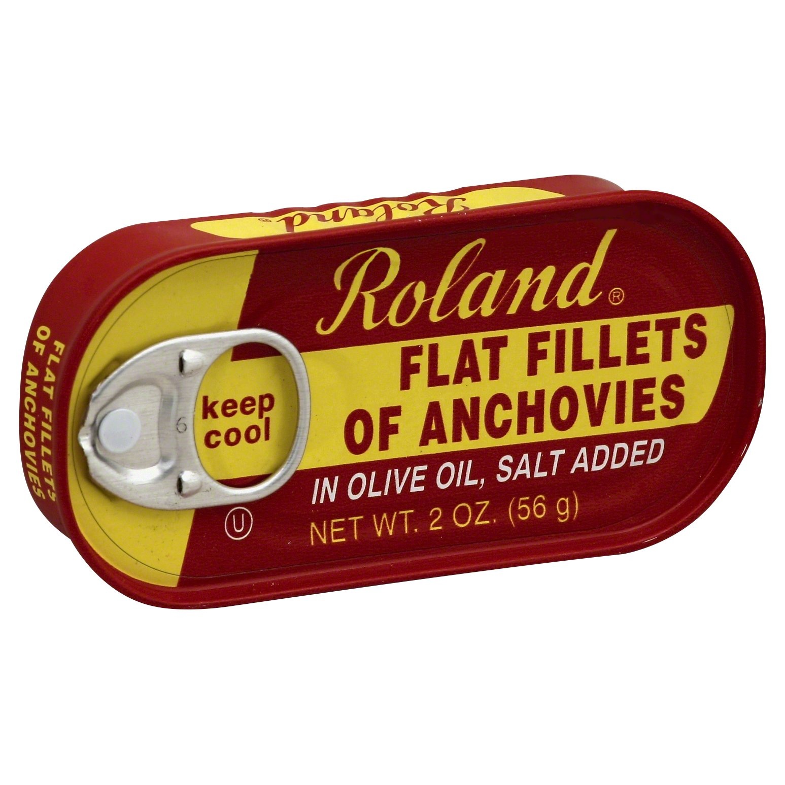 slide 1 of 1, Roland Flat Anchovies, 2 oz