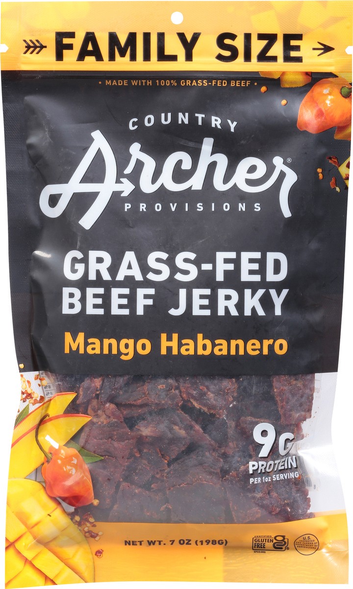 slide 7 of 9, Country Archer Provisions Grass-Fed Mango Habanero Beef Jerky Family Size 7 oz, 7 oz