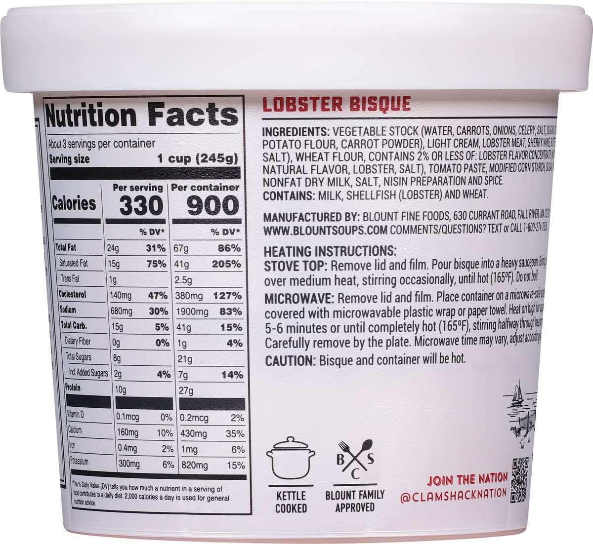 slide 11 of 13, Blount Clam Shack Lobster Bisque 24 oz, 24 oz