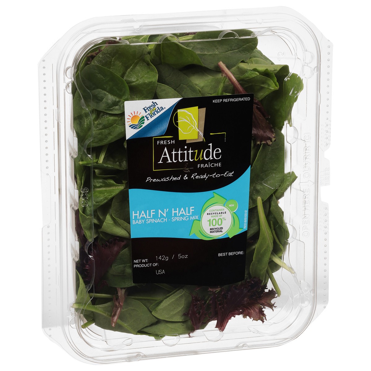 slide 3 of 9, Attitude Half N' Half Baby Spinach - Spring Mix 5 oz, 5 oz