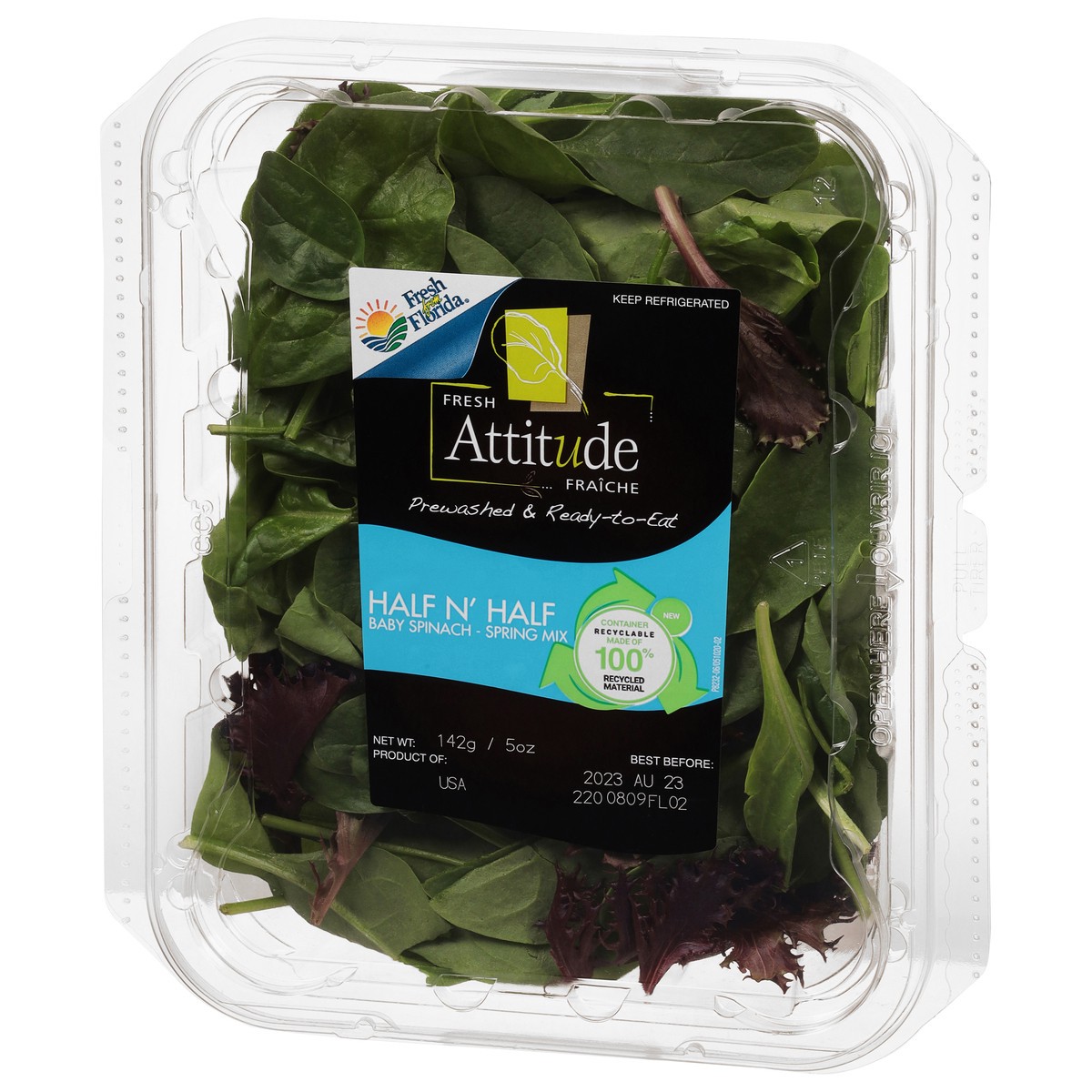 slide 5 of 9, Attitude Half N' Half Baby Spinach - Spring Mix 5 oz, 5 oz