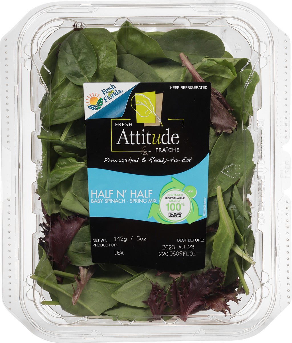 slide 8 of 9, Attitude Half N' Half Baby Spinach - Spring Mix 5 oz, 5 oz