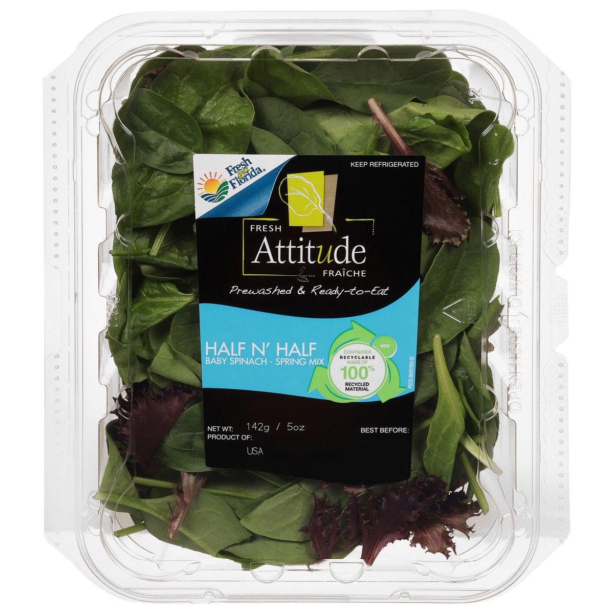 slide 1 of 9, Attitude Half N' Half Baby Spinach - Spring Mix 5 oz, 5 oz