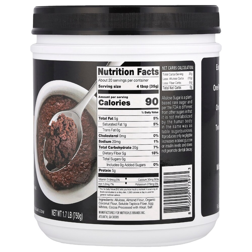 slide 2 of 2, RxSugar Keto Brownie Mix - 1.7 lb (750 g), 1.7 lb