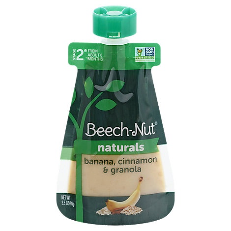 slide 1 of 1, Beech-Nut Stage 2 Banana Cinnamon & Granola Baby Food Pouch, 3.5 oz