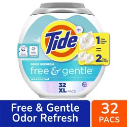 Tide® Laundry Detergent Liquid Mega Pod Scent Free Odor Refresh