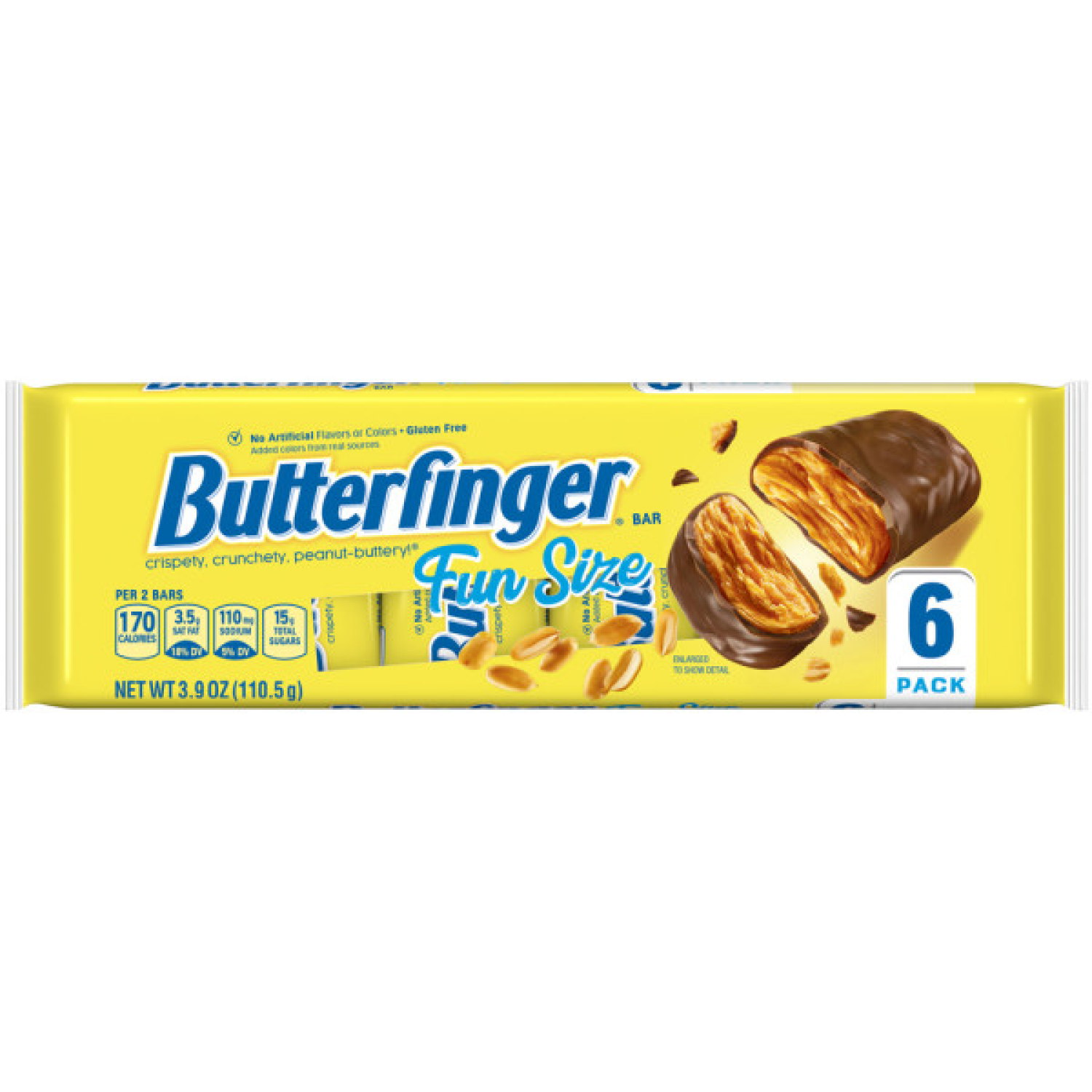 slide 1 of 6, Butterfinger Fun Size Candy Bars, 6 ct