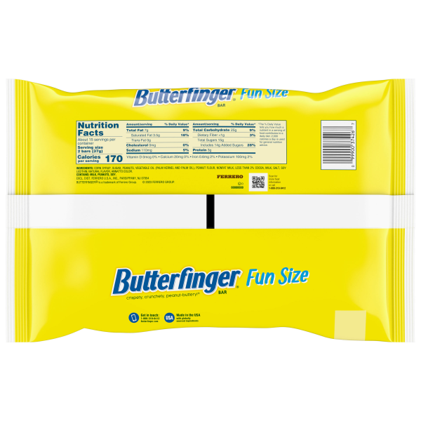 slide 10 of 29, Butterfinger Fun Size Candy Bars Jumbo Bag, 19.8 oz