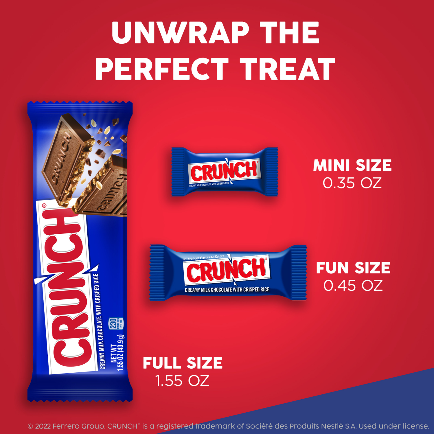 slide 3 of 8, Crunch Creamy Milk Chocolate with Crisped Rice Milk Chocolate Fun Size 10 oz, 10 oz