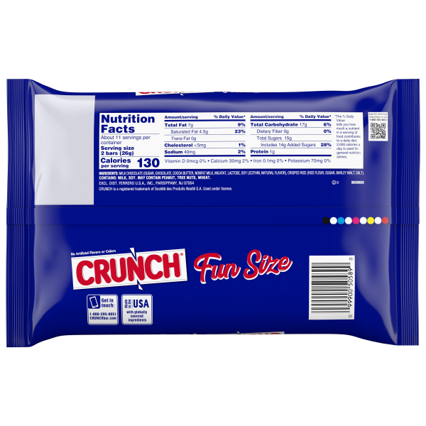 slide 6 of 29, Crunch Creamy Milk Chocolate with Crisped Rice Milk Chocolate Fun Size 10 oz, 10 oz