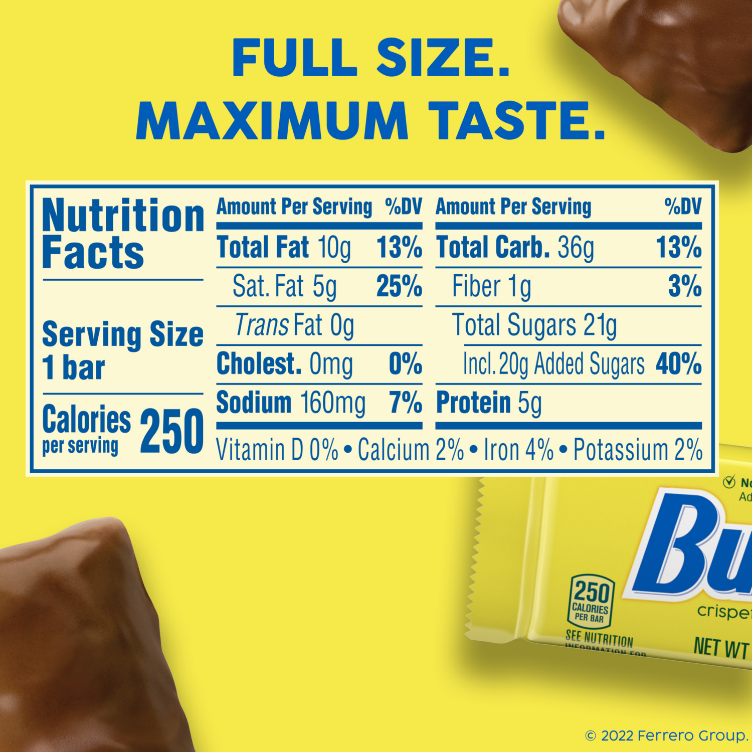 slide 3 of 6, Butterfinger, 6 Count, Chocolatey, Peanut-Buttery, Full Size Individually Wrapped Candy Bars, 1.9 oz Each, 11.4 oz