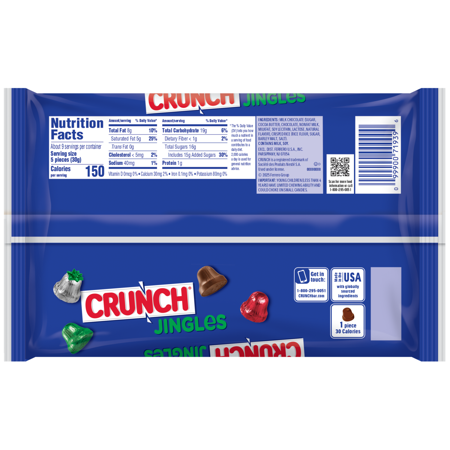 slide 2 of 2, Crunch Jingles Milk Chocolate Christmas Candy, 9 oz