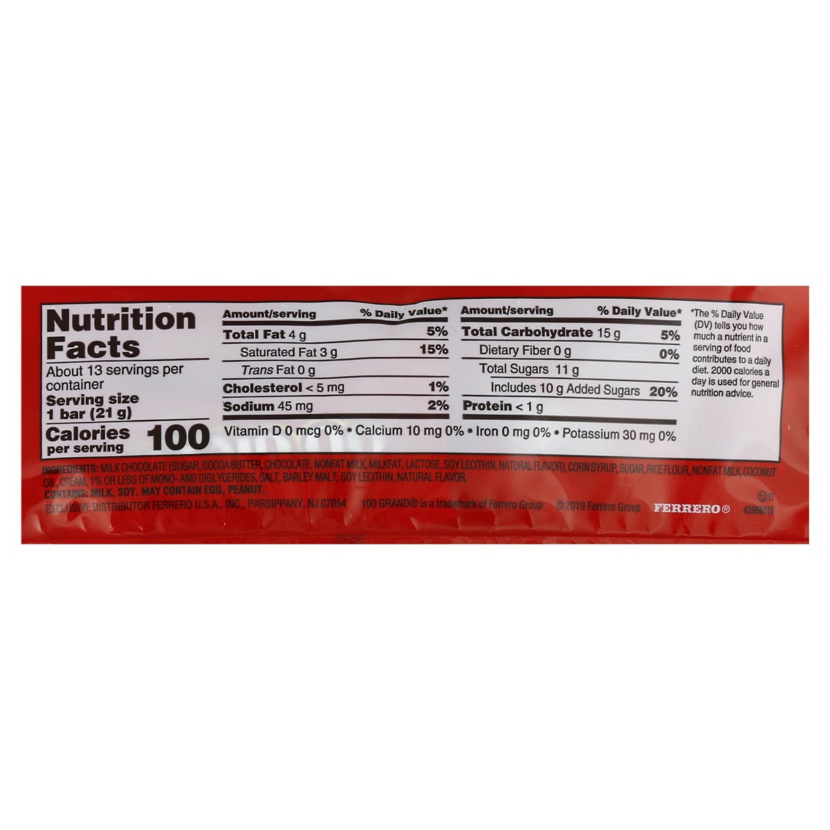 slide 2 of 2, 100 Grand Crispy Milk Chocolate with Caramel Fun Size Individually Wrapped Candy Bars, 10 oz