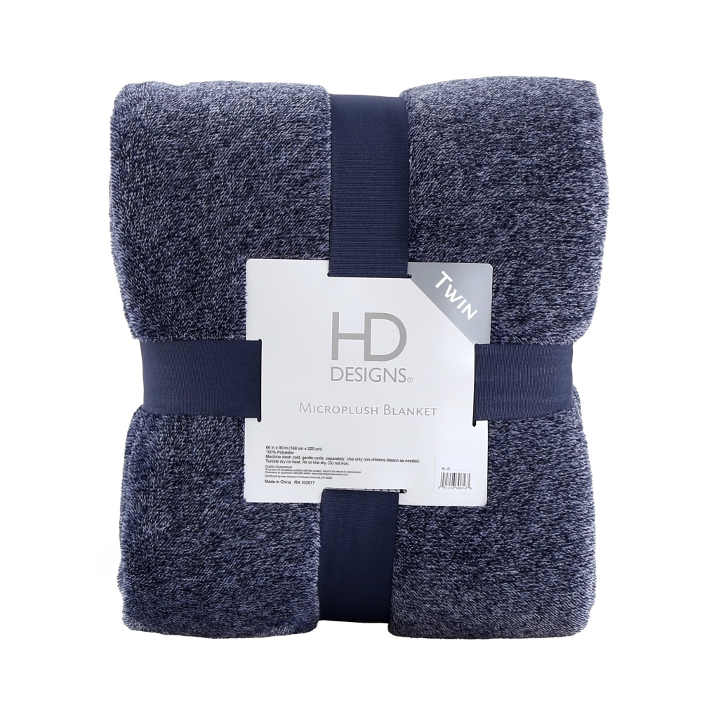 slide 1 of 1, HD Designs Microplush Blanket - Blue, Twin Size