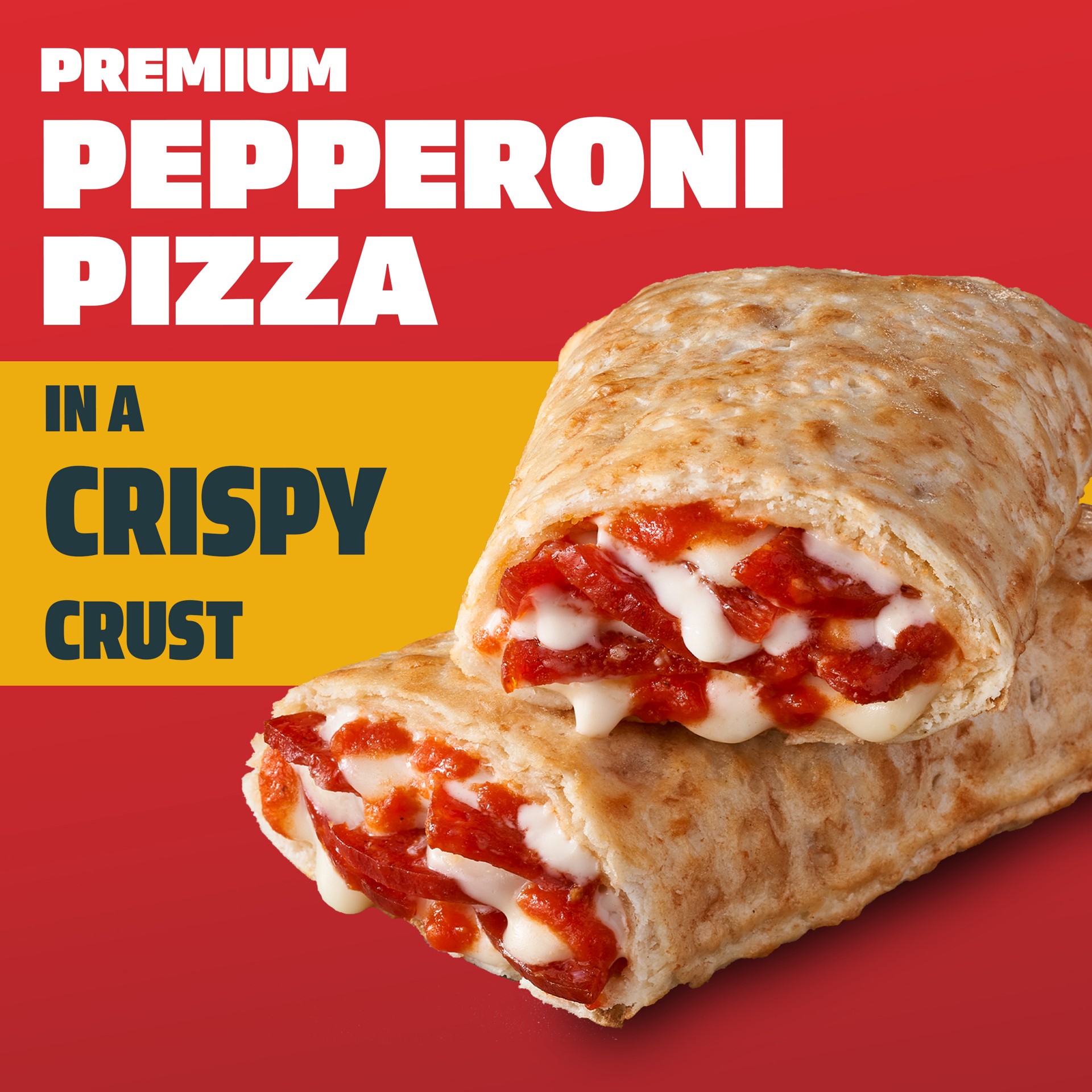 slide 3 of 3, Hot Pockets Pepperoni Pizza Crispy Crust Frozen Snacks, Pizza Snacks Made with Mozzarella Cheese, 2 Count Frozen Sandwiches, 9 oz