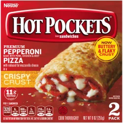 Hot Pockets Premium Pepperoni Pizza Crispy Crust Frozen Snacks