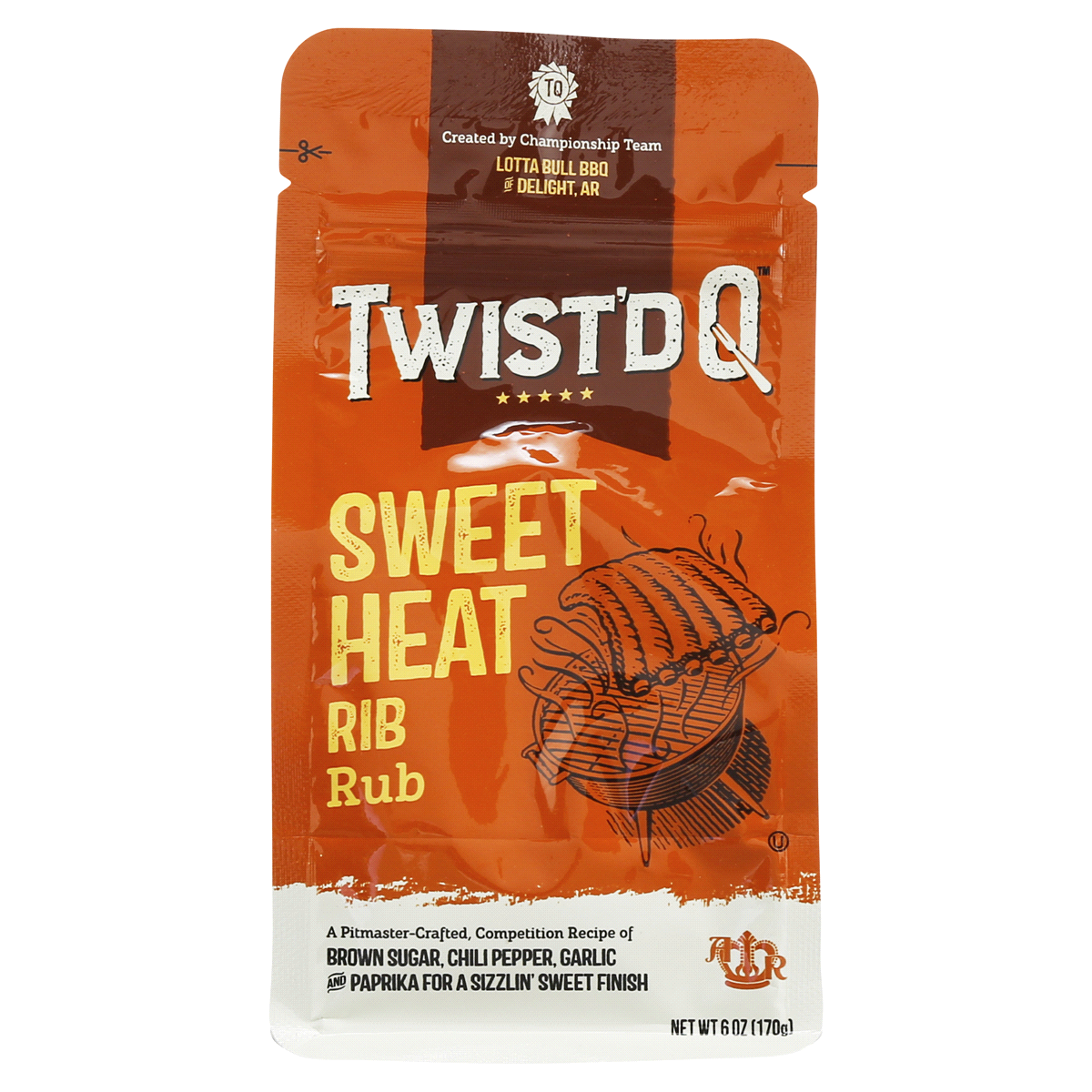 slide 1 of 1, Twist'd Q Sweet Heat Rib Rub, 6 oz