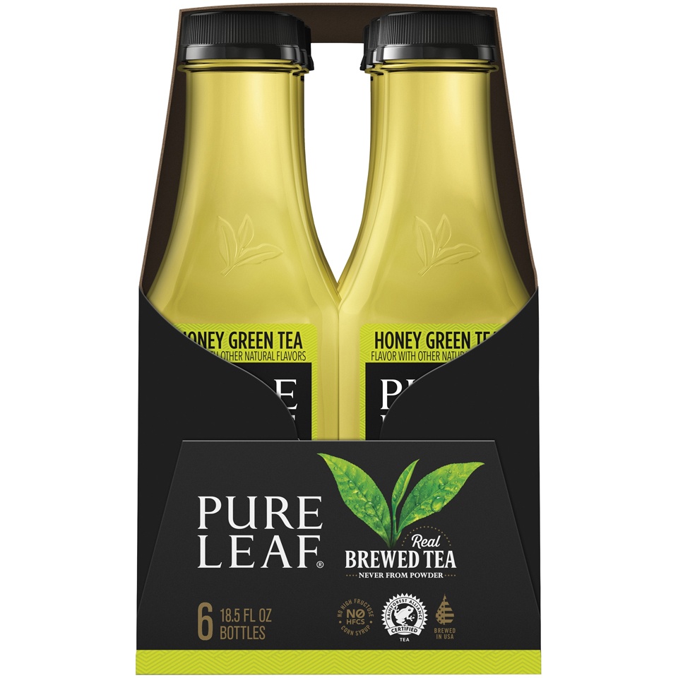 slide 2 of 3, Pure Leaf Iced Tea Not Too Sweet Green With Honey, 6 ct; 18.5 fl oz