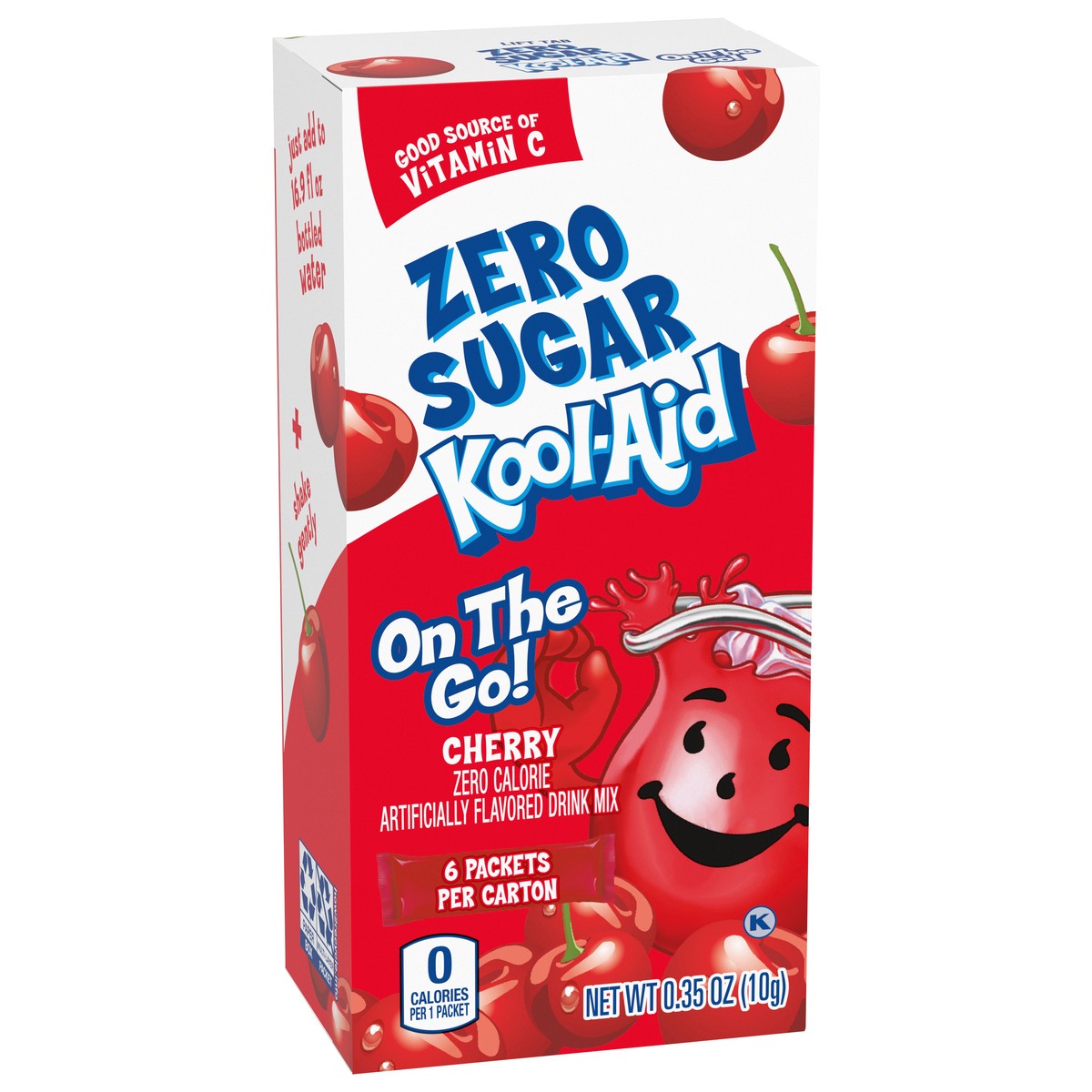 slide 6 of 9, Kool-Aid Cherry Zero Sugar Artificially Flavored Drink Mix, 6 ct On-the-Go-Packets, 8 per Case, 0.35 oz