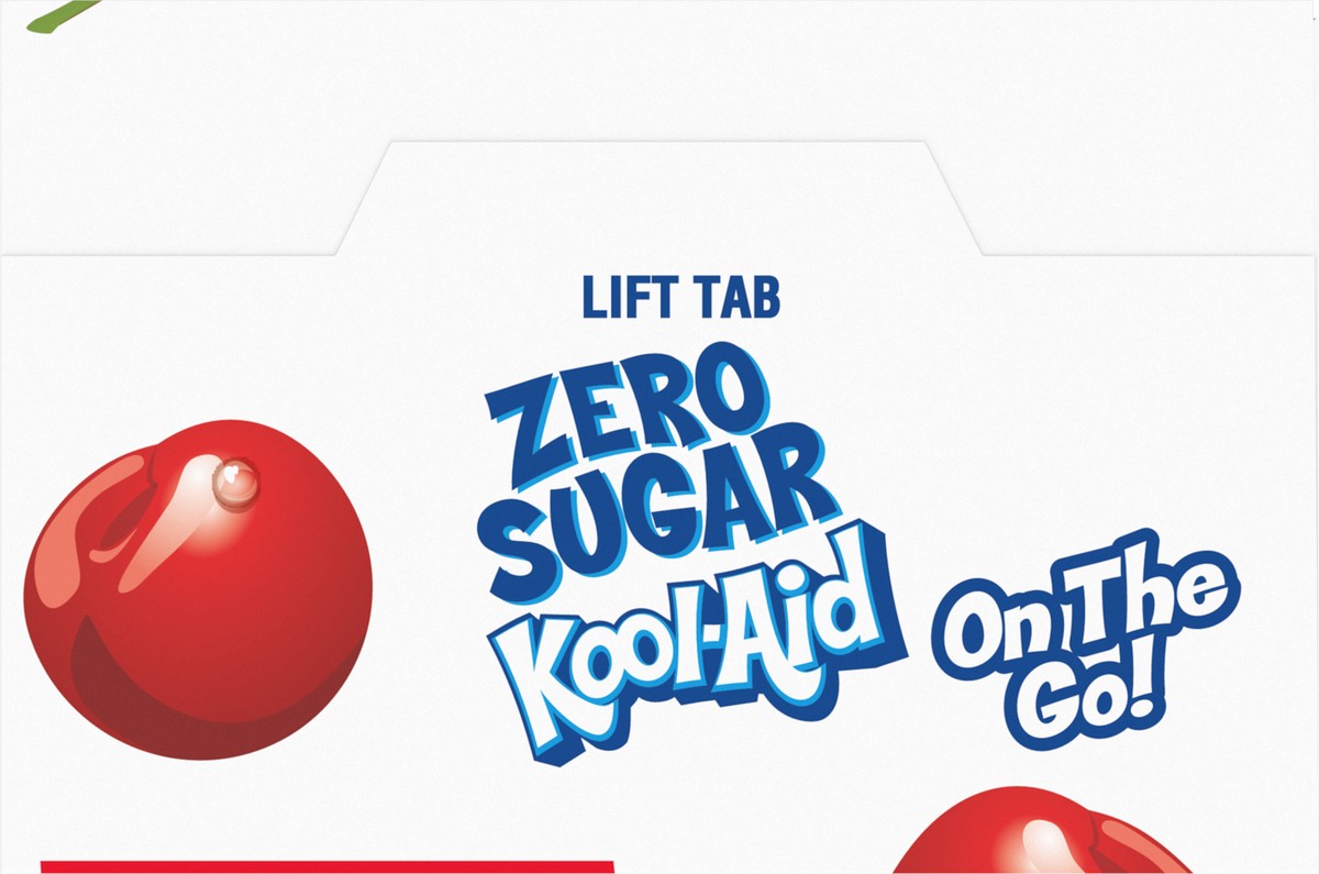 slide 8 of 9, Kool-Aid Cherry Zero Sugar Artificially Flavored Drink Mix, 6 ct On-the-Go-Packets, 8 per Case, 0.35 oz