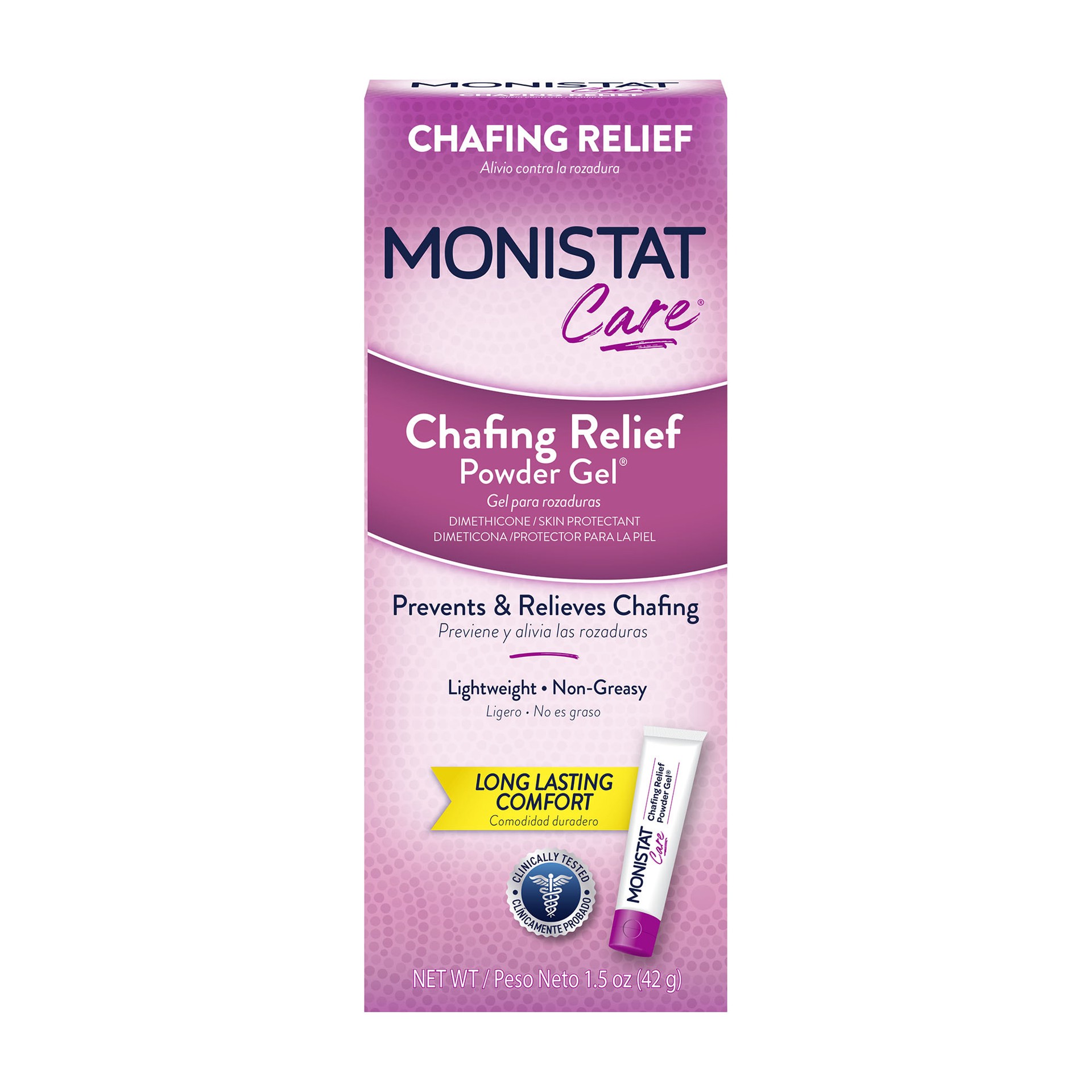 slide 1 of 9, Monistat Chafing Relief Powder Gel, Anti-Chafe Protection, Fragrance Free Chafing Gel, 1.5 oz, 1.5 oz