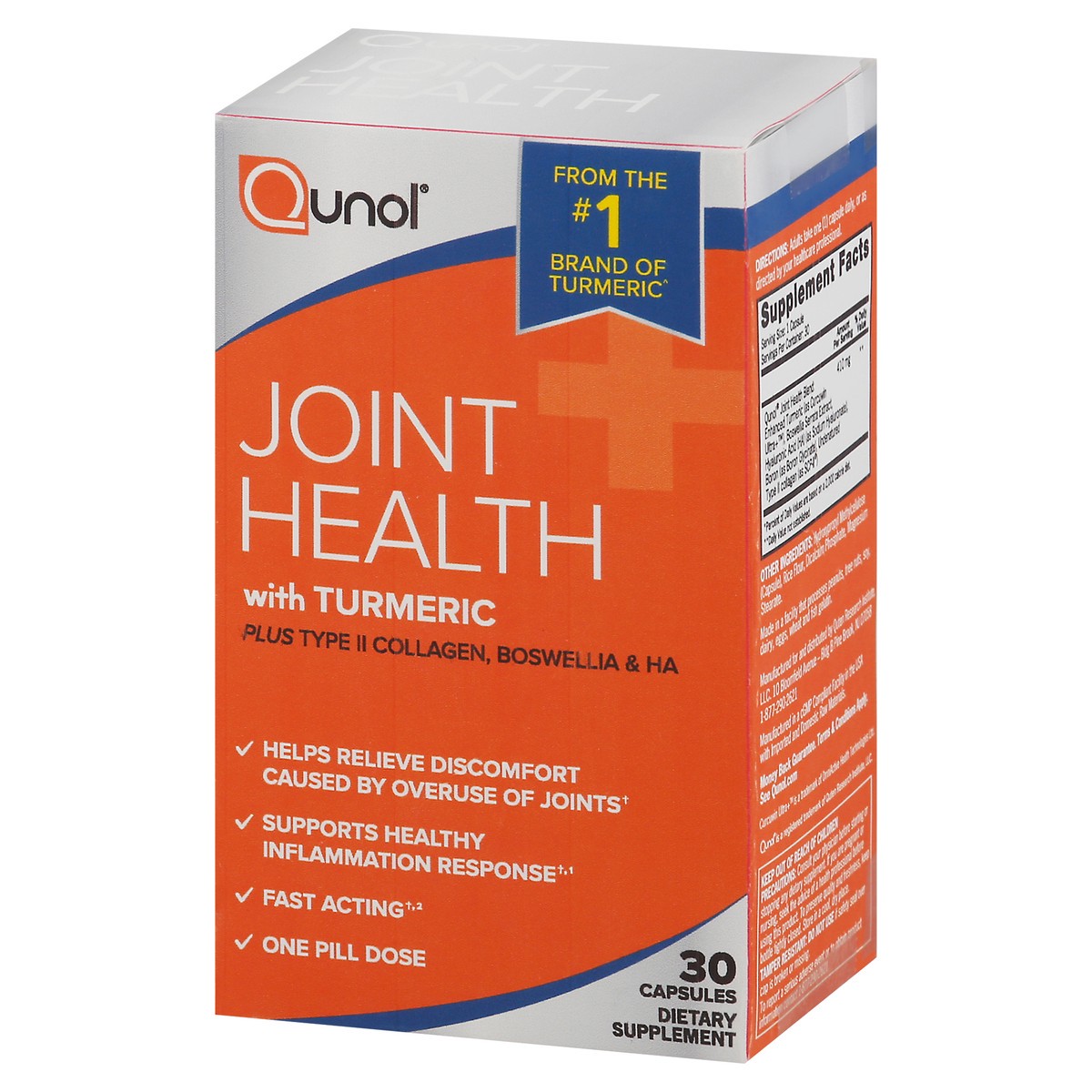 slide 6 of 10, Qunol Joint Health with Turmeric 30 Capsules, 30 ct
