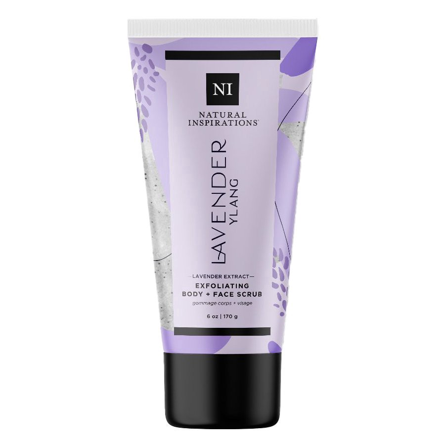 slide 1 of 1, Natural Inspirations Lavender Ylang Face + Body Scrub, 6 oz