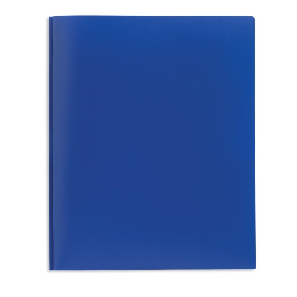 slide 1 of 3, Office Depot Brand 2-Pocket Poly Folder With Prongs, Letter Size, Blue, 1 ct