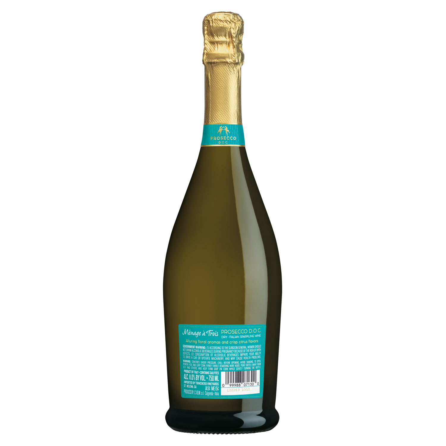 slide 5 of 8, Menage A Trois D.O.C. Prosecco 750 ml Bottle, 750 ml