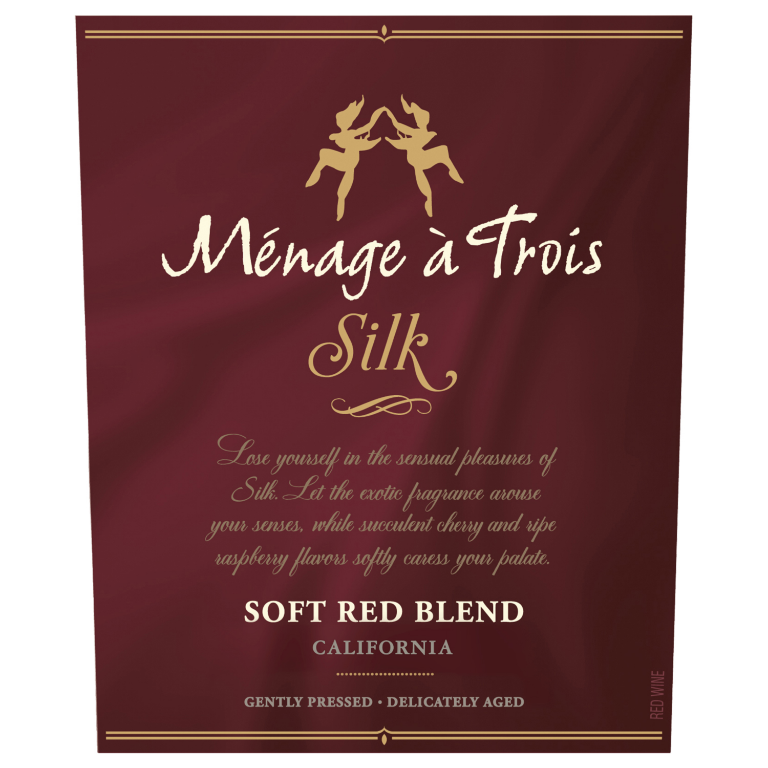 slide 3 of 8, Menage a Trois Silk California Red Wine, 750 ml Glass Bottle, 13.5% ABV, 750 ml