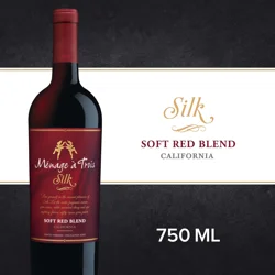 Menage a Trois Silk California Red Wine, 750 ml Glass Bottle, 13.5% ABV