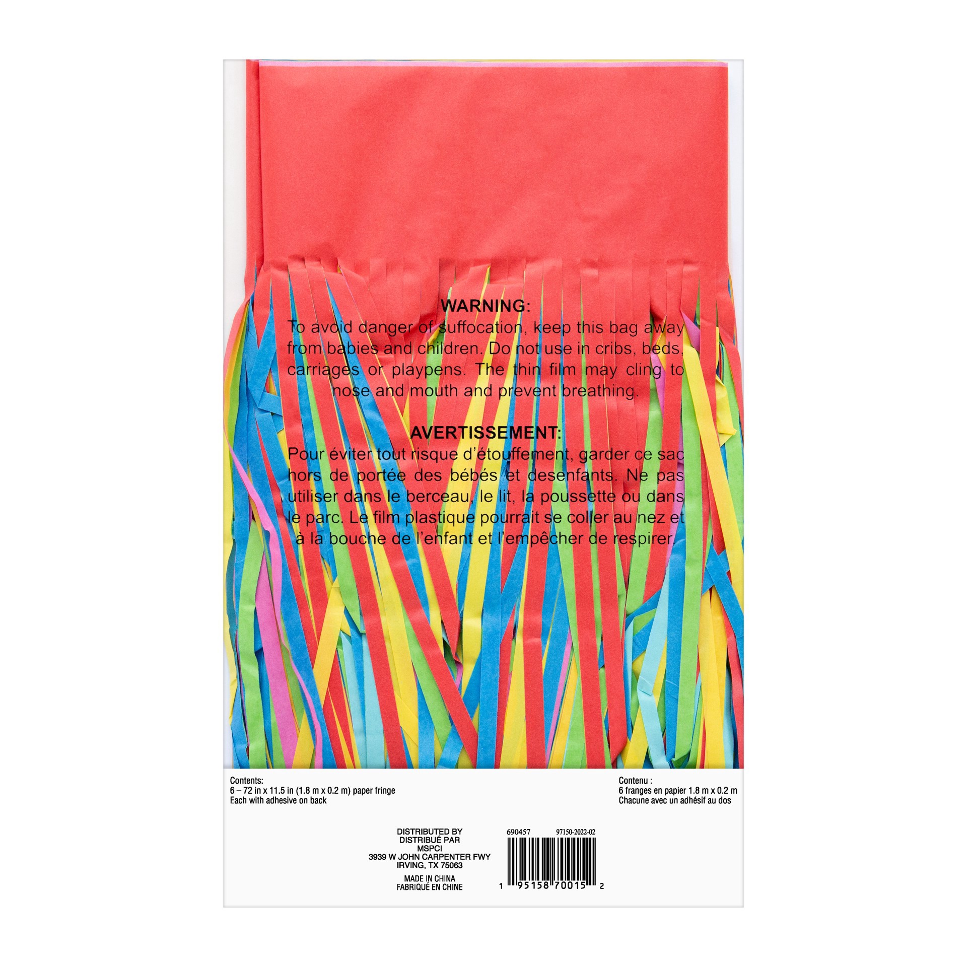 slide 2 of 3, 72" Bright Fringe Backdrop By Celebrate It, 72 in