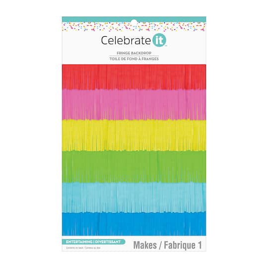 slide 1 of 3, 72" Bright Fringe Backdrop By Celebrate It, 72 in