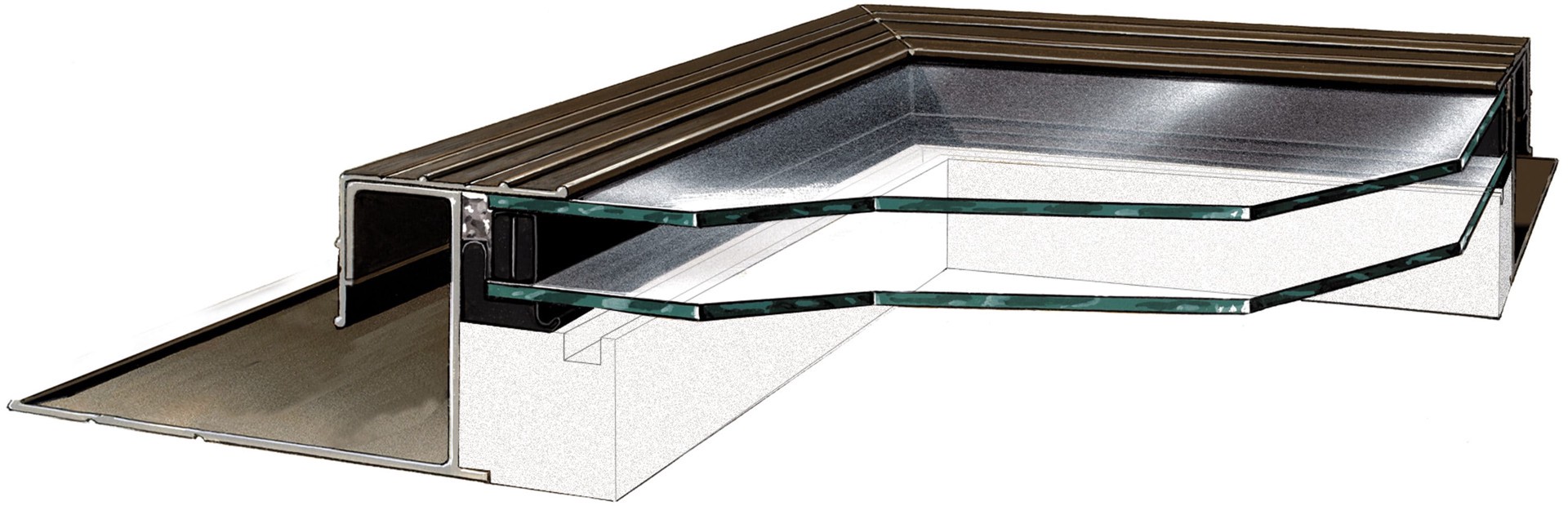 slide 3 of 6, Sun-Tek 22-1/2-in x 46-1/2-in Fixed Self-flashing Aluminum Skylight with Tempered Low-E argon Glass, 1 ct