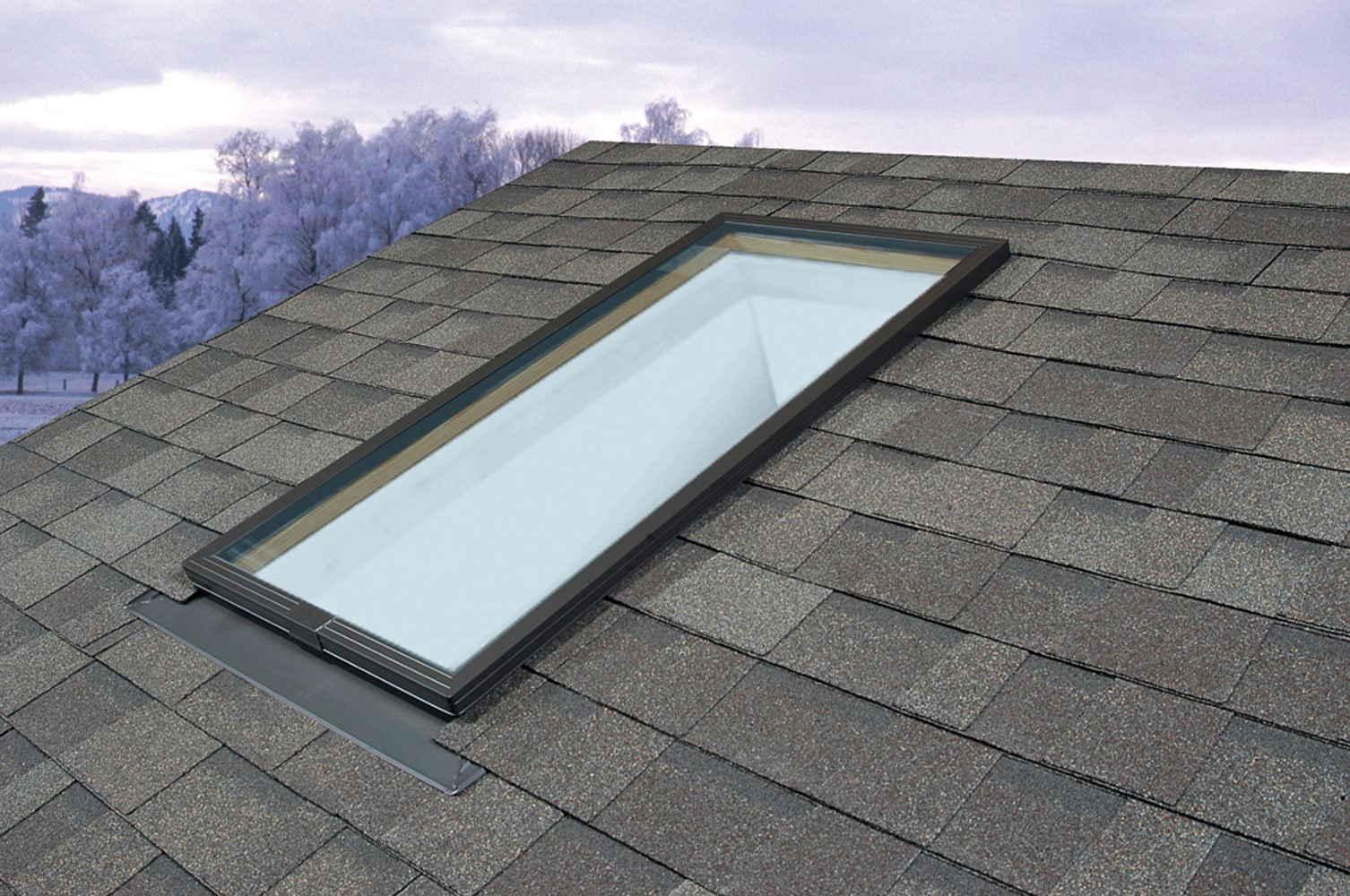 slide 4 of 6, Sun-Tek 22-1/2-in x 46-1/2-in Fixed Self-flashing Aluminum Skylight with Tempered Low-E argon Glass, 1 ct