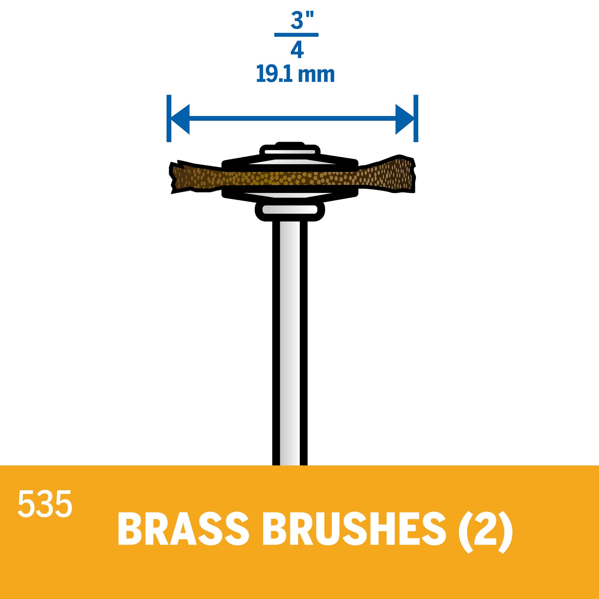 slide 2 of 6, Dremel 2 -Piece Brass 3/4-in Cleaning/Polishing Bit Accessory, 1 ct