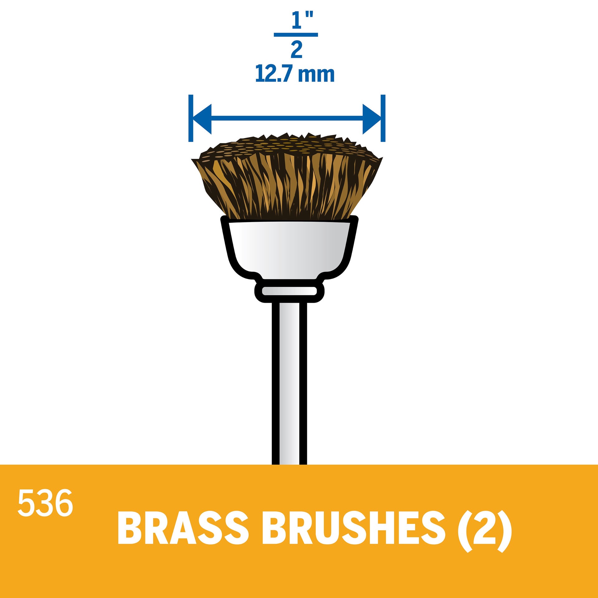 slide 2 of 6, Dremel 2 -Piece Brass 1/2-in Cleaning/Polishing Bit Accessory, 1 ct