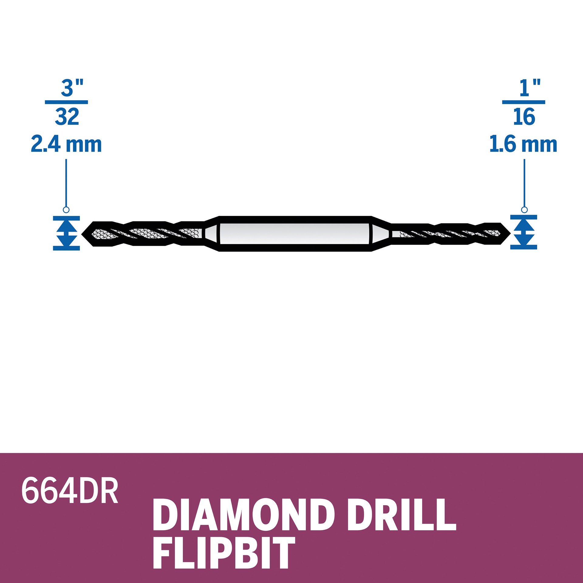 slide 3 of 6, Dremel 2 -Piece Diamond grit 3/32-in Cutting Bit Accessory, 1 ct