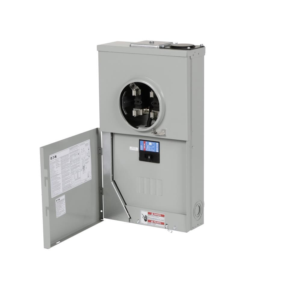 slide 2 of 5, Eaton Type BR 200 -Amp 4 -Spaces 8 -Circuit Outdoor Main Breaker Meter Combo Load Center, 1 ct