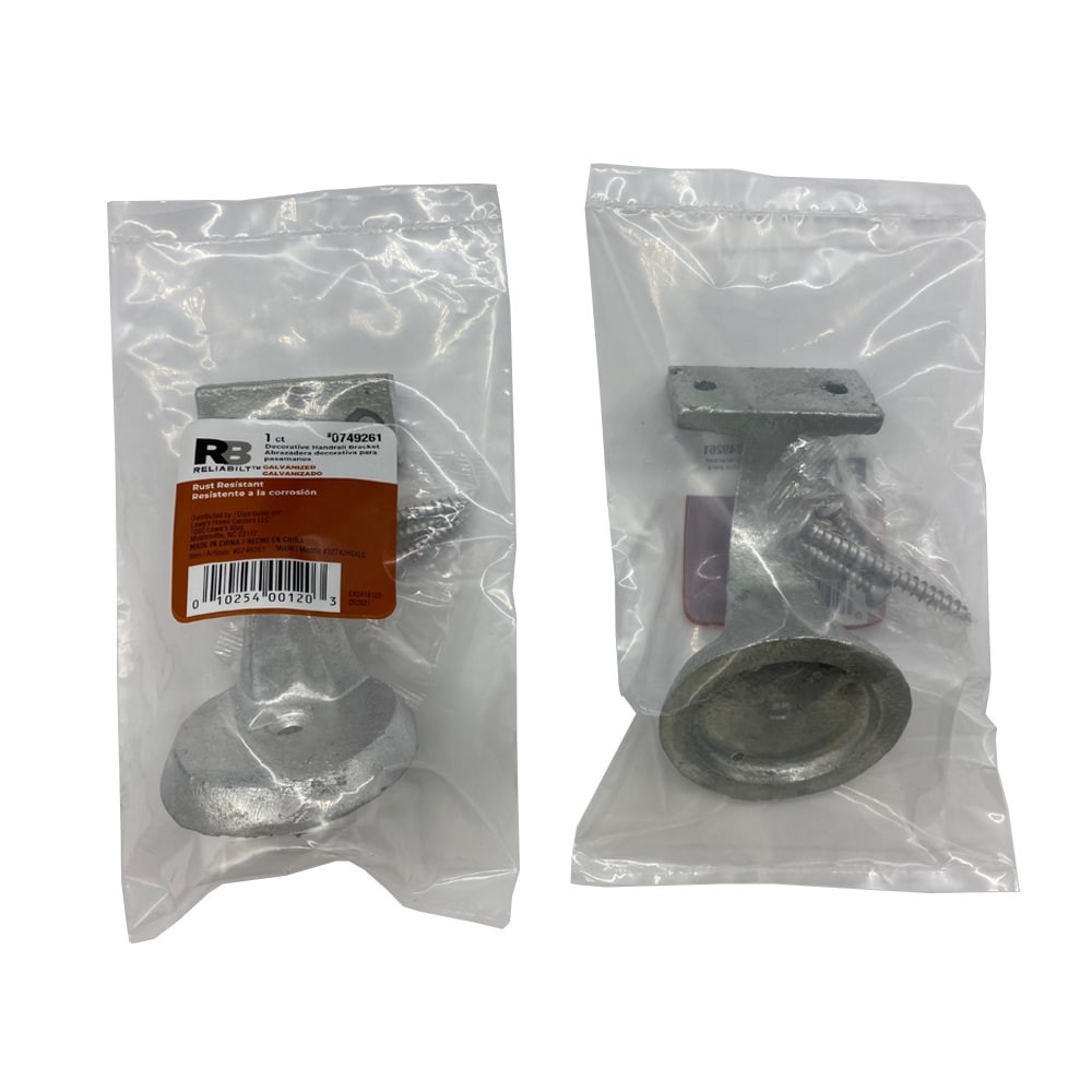 slide 3 of 6, RELIABILT 2.375-in x 3.125-in Hot dipped galvanized Painted Wrought iron Interior Handrail bracket, 1 ct