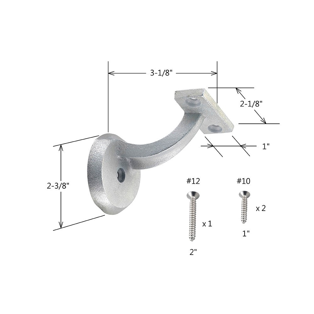 slide 5 of 6, RELIABILT 2.375-in x 3.125-in Hot dipped galvanized Painted Wrought iron Interior Handrail bracket, 1 ct