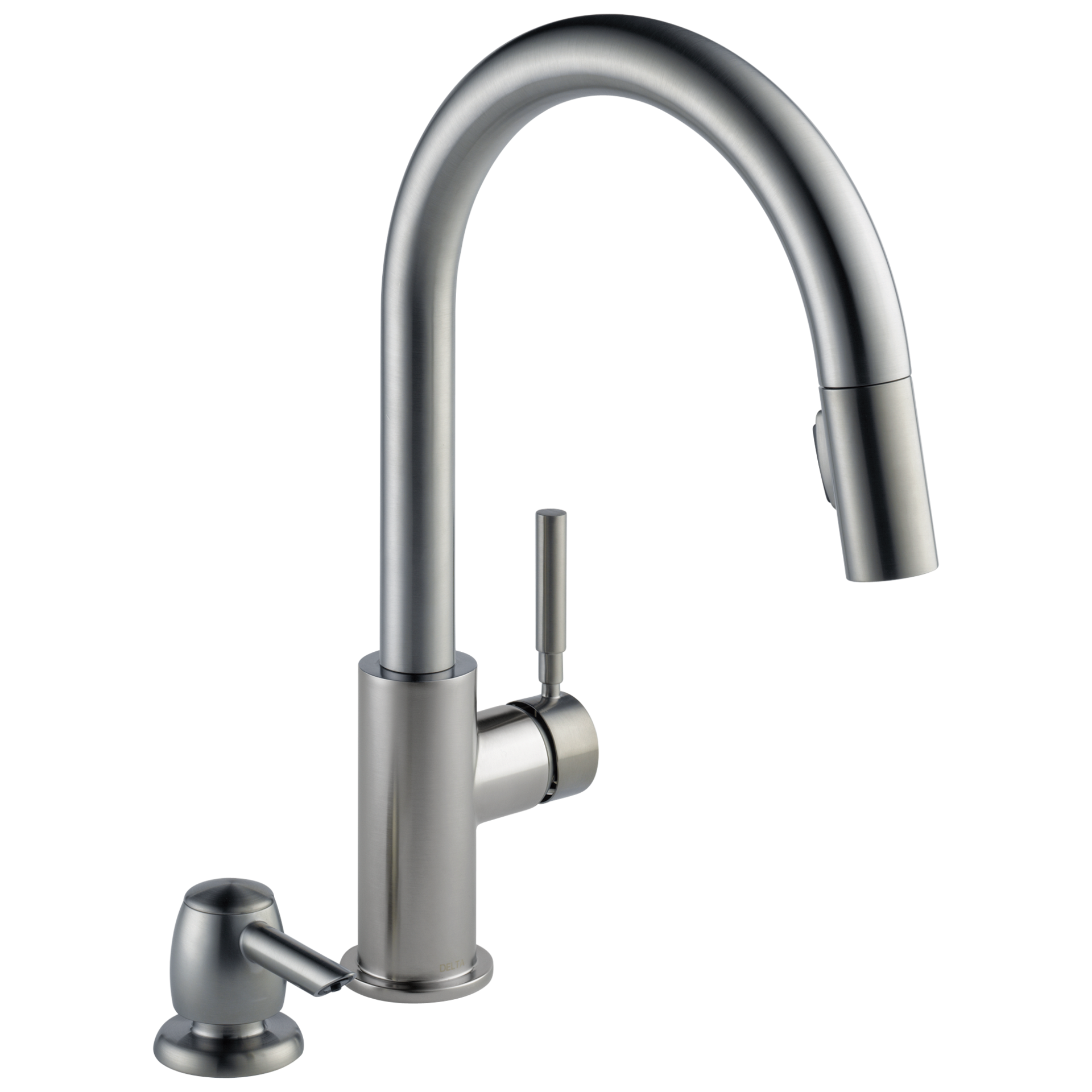 slide 2 of 6, Delta Trask SpotShield Stainless Steel Single Handle Deck-mount Pull-down Kitchen Faucet with Sprayer (Includes Deck Plate) (Includes Soap Dispenser), 1 ct