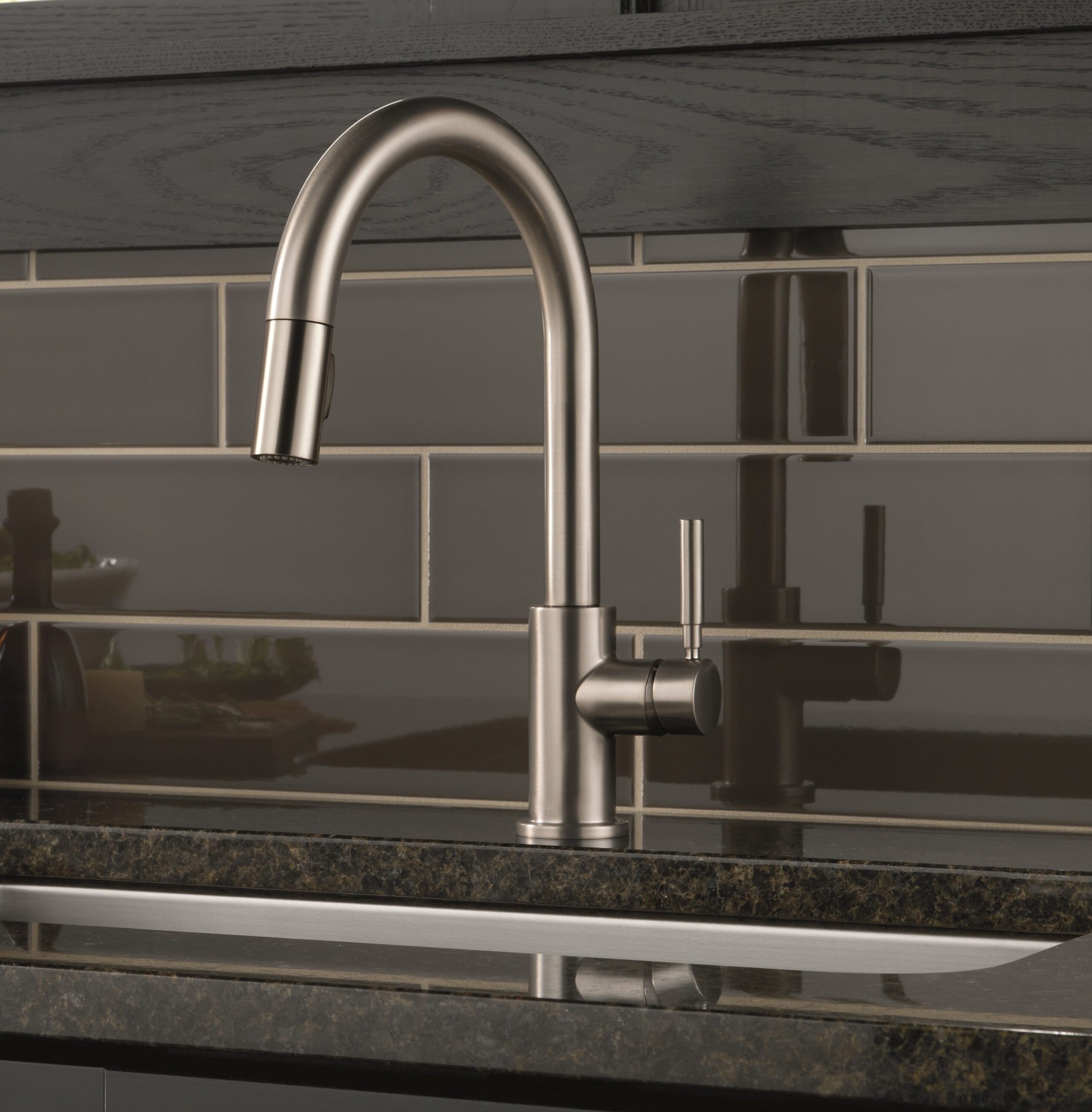 slide 1 of 6, Delta Trask SpotShield Stainless Steel Single Handle Deck-mount Pull-down Kitchen Faucet with Sprayer (Includes Deck Plate) (Includes Soap Dispenser), 1 ct