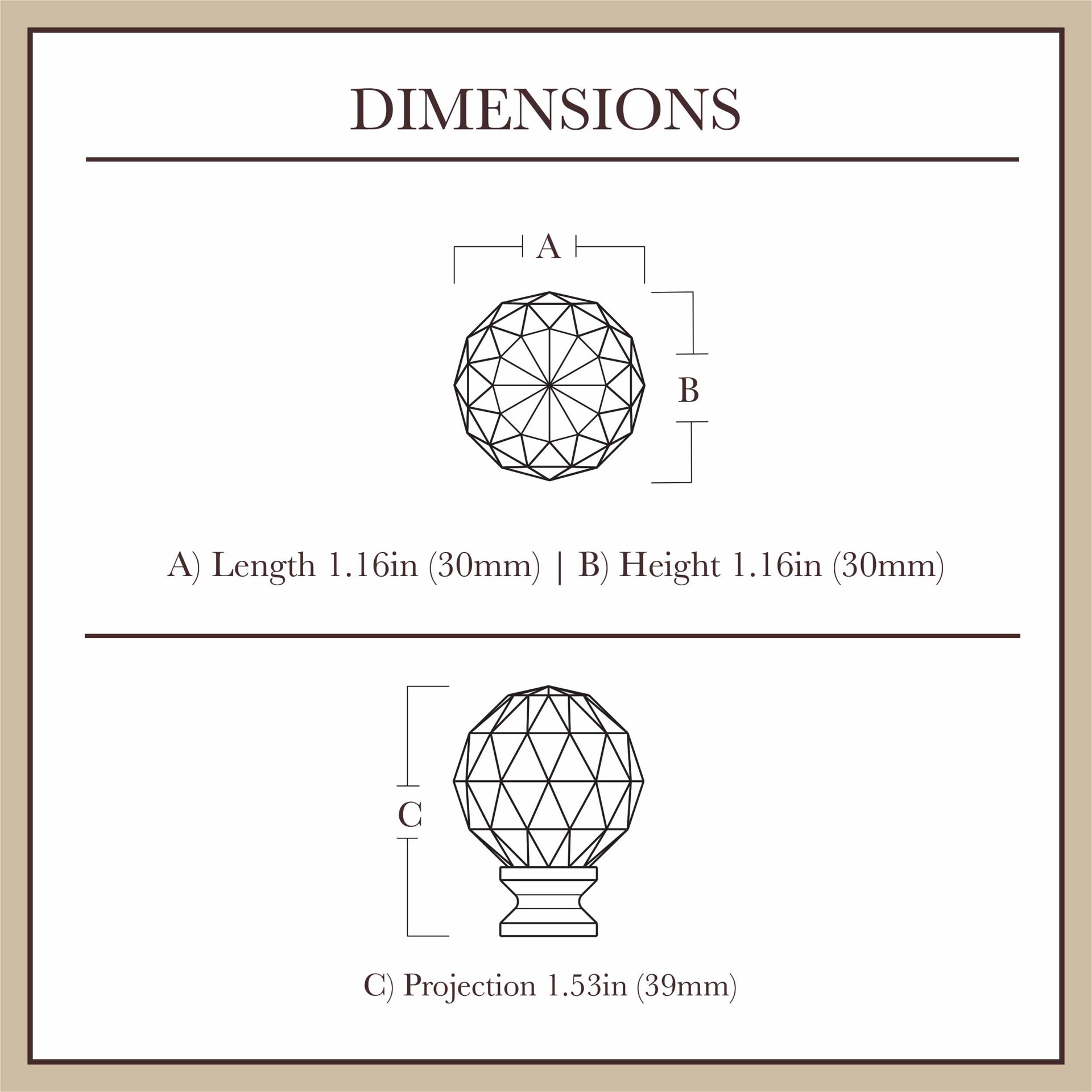 slide 6 of 6, allen + roth Faceted 1-3/16-in Chrome and Clear Round Traditional Cabinet Knob, 1 ct