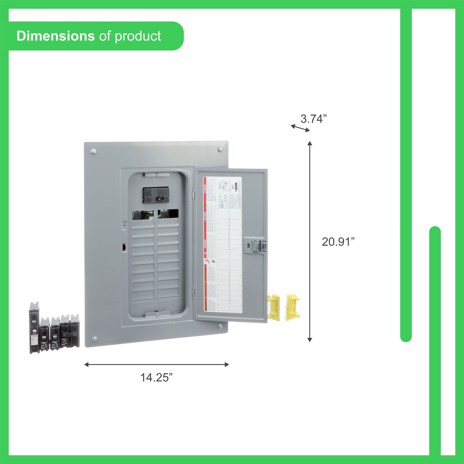 slide 2 of 4, Square D Homeline 100 -Amp 20 -Spaces 40 -Circuit Indoor Main Breaker Plug-On Neutral Load Center (Value Pack), 1 ct