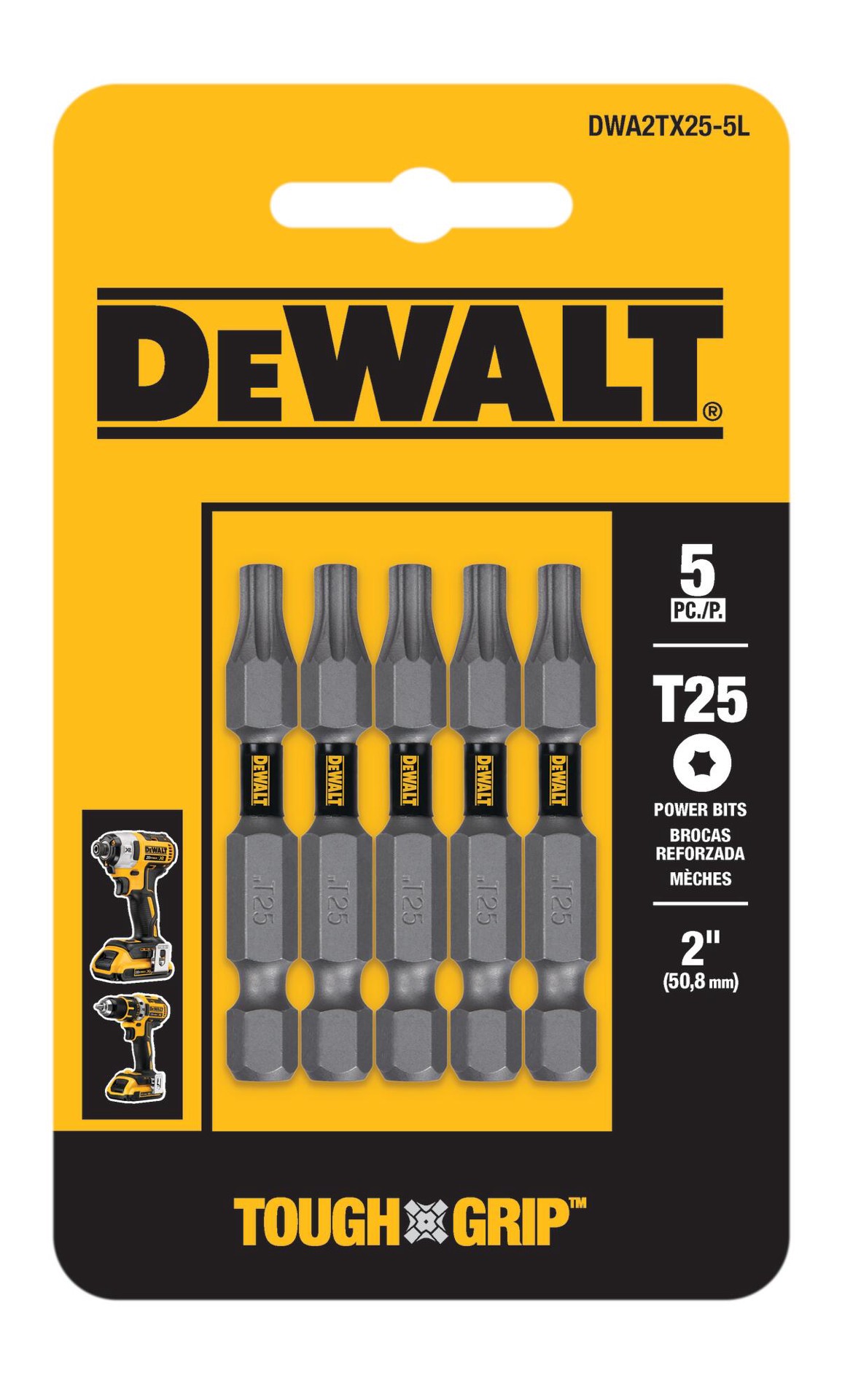 slide 1 of 1, DEWALT Tough Grip 2-in T25 Torx Screwdriver Bit Set (5-Piece), 1 ct